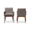 Baxton Studio Nexus  Walnut Wood Finishing and Gravel Upholstered Arm Chair, PK2 133-7147 - alternate 6